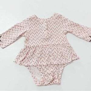 Carter’s pink and white floral long sleeve skirted one piece body suit size 3 m